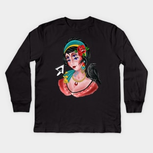 Gypsy Girl Kids Long Sleeve T-Shirt